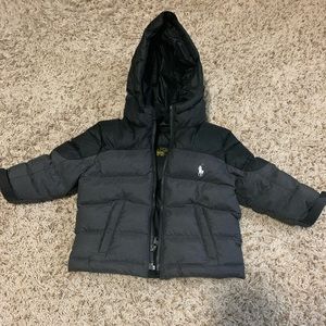 Black/Grey Polo Winter Coat